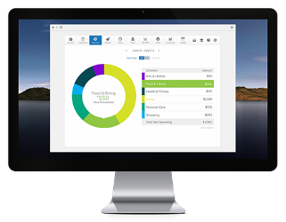 desktop simulation image of spending & expense catergories dashboard inside  Personal Finance